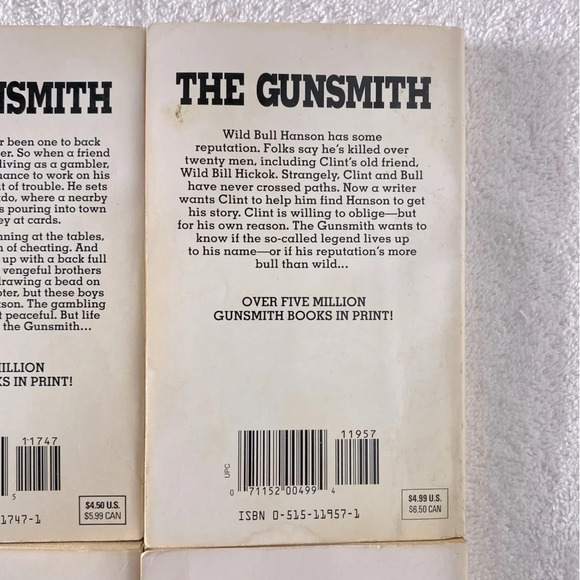 Vintage  The Gunsmith All Action Western Romance Novel x4 - Picture 12 of 14